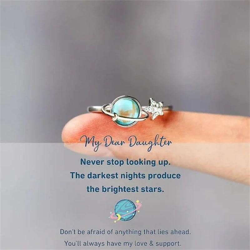 Star and Moon Ring For Daughter